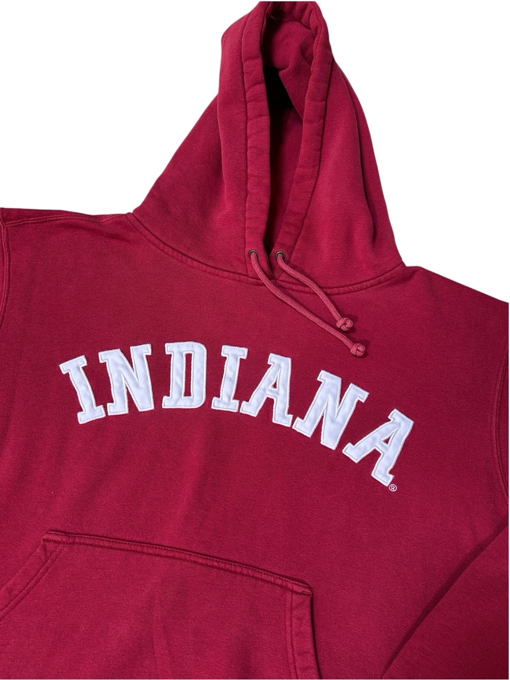 Vintage Indiana Hoosiers Embroidered Lettering Hoodie Crimson Size Large